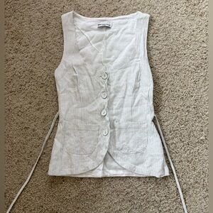 Princess Polly White Striped Vest